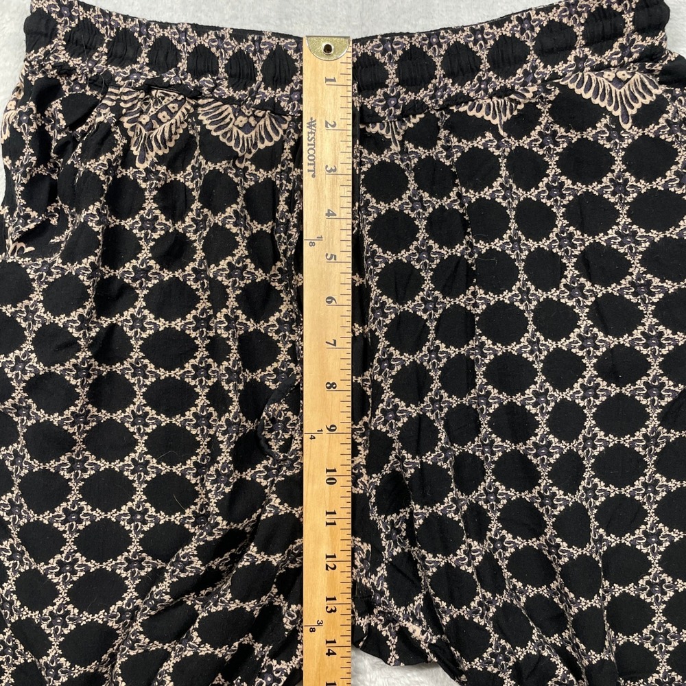 Angie Harem Pants Women Large Black Orange Boho Paisley Medallion Rayon Jogger - Picture 7 of 9